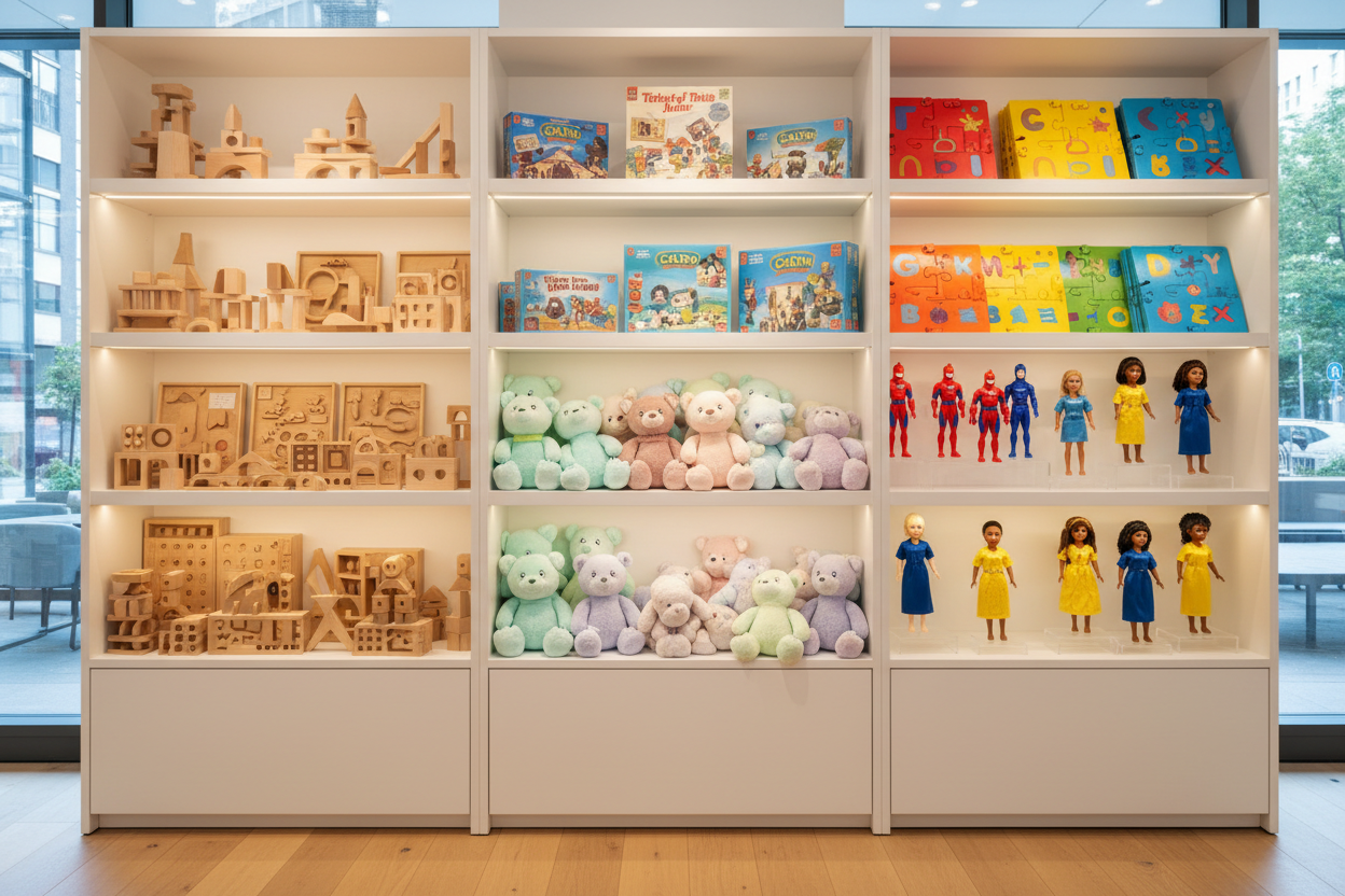 quero fazer uma loja de brinquedos para todas as idades, gostaria de uma imagem com relação a brinquedos porem sem parecer muito aleatorio